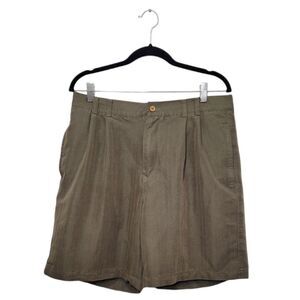 Breakwater Green Pleated Shorts